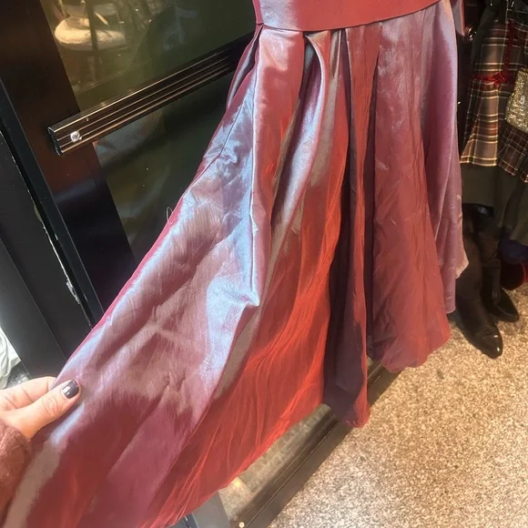 xcite y2k purple silver iridescent beaded prom dress maxi fluted bow pink - Picture 7 of 13